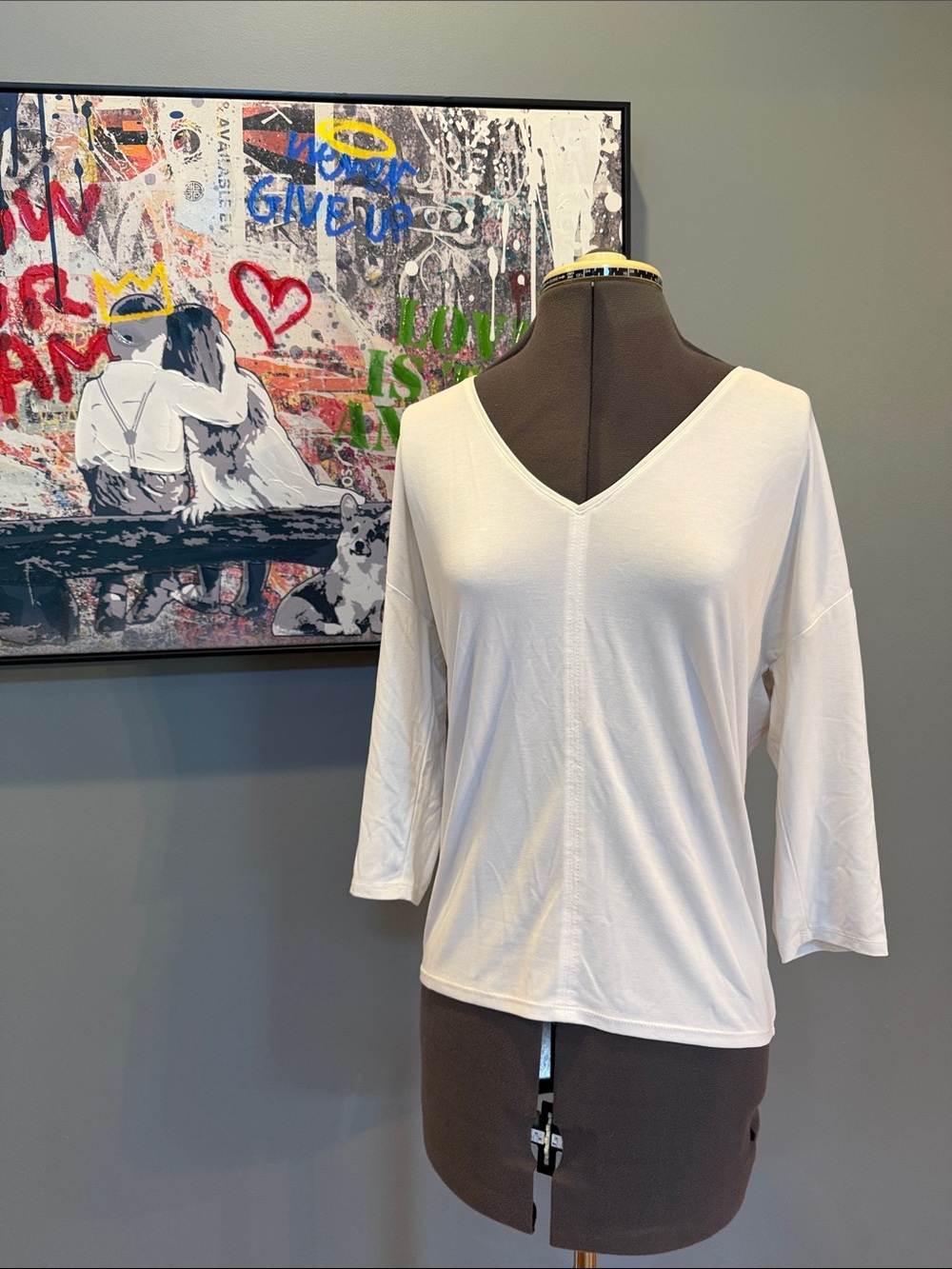Women’s White V-Neck Lightweight Top